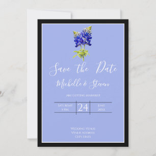 Invitation Bluebonnets texans sur Slate Blue Spring, Save Dat