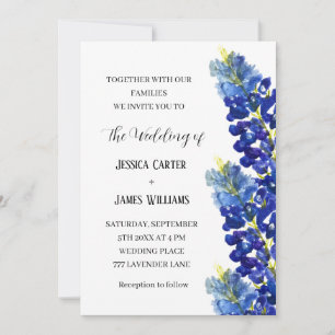 Invitation Bluebonnets Texas Aquarelle Mariage Floral