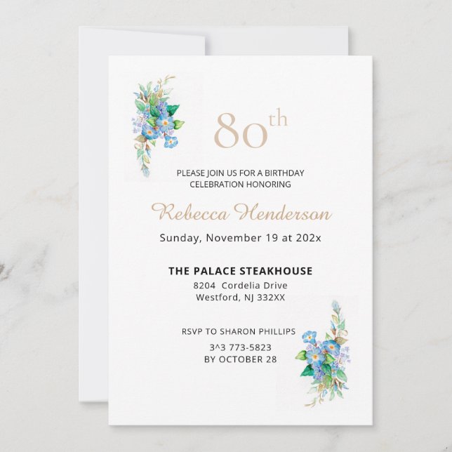 Invitation Blues célestes (Devant)