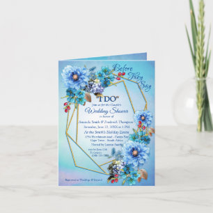 Invitation Blues de Cornflower en Aquarelle Douche Couple