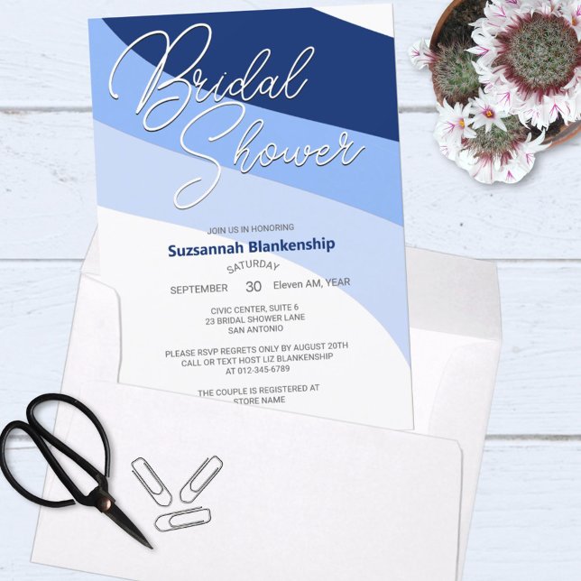 Invitation Blues Marine Carolina Robins Oeuf Flux horizontaux (Créateur téléchargé)