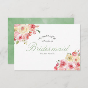 Invitation Blush and Sage Floral Mariage Soyez ma servante d'