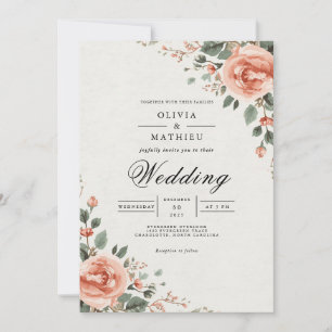Invitation Blush Blossom Arch Mariage