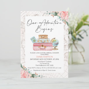 Invitation Blush Boho Notre aventure commence la Fête des mar