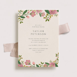 Invitation Blush Bouquet Elégante Fête des mariées Florale
