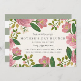 Invitation Blush Bouquet Fête des mères Brunch