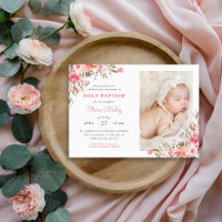 Blush Bouquet Floral Baby Girl Photo Baptême