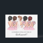 Invitation Blush Bride Best friend Will You Be My Bridesmaid<br><div class="desc">Blush Bride Best friend Will You Be My Bridesmaid Invitation  featuring watercolor flowers and blonde bride and bridesmaid
NOTE: Bride and Bridesmaid's Hair colors can be changed just message us.</div>