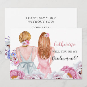 Invitation Blush Bride Meilleur ami Serez-Vous Ma Servante D'