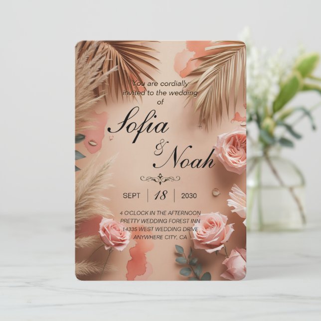 Invitation Blush de Romance Tropicale  (Debout devant)