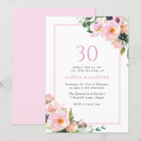 Blush Dreams Floral Womans 30e fête d'anniversaire