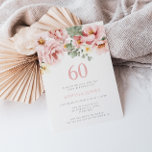 Invitation Blush Dusty Rose Floral 60e fête d'anniversaire<br><div class="desc">Blush Dusty Rose Floral 60th Birthday Party Invitation Collection correspondante à Niche et Nest store.</div>