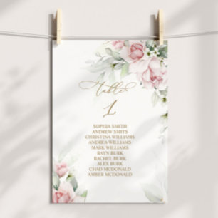 Invitation Blush & Eucalyptus Tableau Numéro 1 Tableau de siè