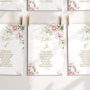 Invitation Blush & Eucalyptus Tableau Numéro 5 Tableau de siè