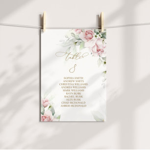 Invitation Blush & Eucalyptus Tableau Numéro 8 Tableau de siè