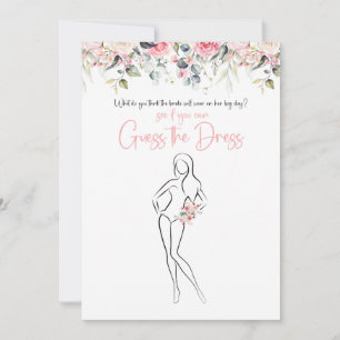 Invitation Blush Floral Devinez La Fête des mariées Robe Jeu
