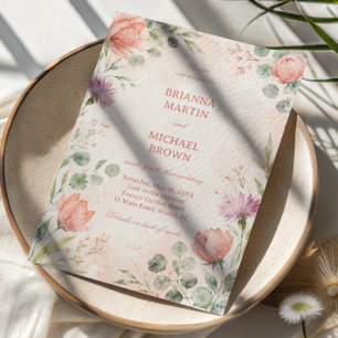 Invitation Blush Floral Élégant