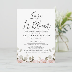 Invitation Blush Floral Eucalyptus Love Fête des mariées
