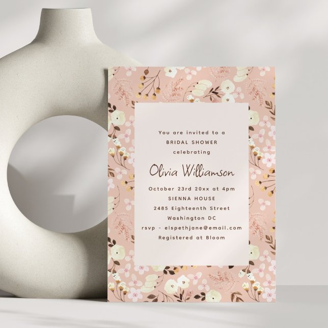 Invitation Blush Floral Modern Romantic Bridal Shower (Créateur téléchargé)