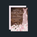 Invitation Blush Floral & Robe Rustique 60e fête d'anniversai<br><div class="desc">Blush Floral & Robe Rustique 60e Anniversaire Fête & Fabuleux 60e Anniversaire Fête Soixante et fabuleux invitation Voir la collection correspondante à Niche et Nest Store Merci beaucoup</div>