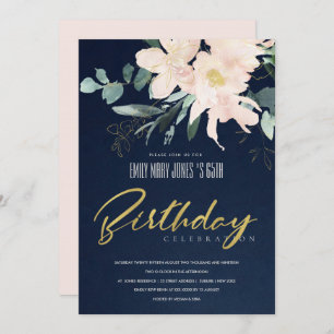 INVITATION BLUSH FLORAL WREATH WATERCOLOR TOUT ÂGE ANNIVERSAI