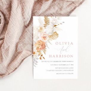 Invitation Blush & Gold Fabial Mariage floral