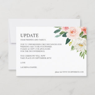 Invitation Blush moderne   Mise à jour du MARIAGE botanique r