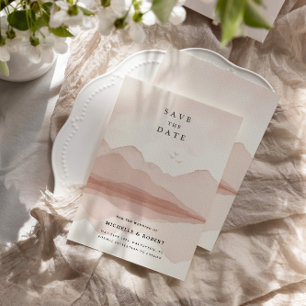 Invitation Blush Mountain Range Enregistrer la date