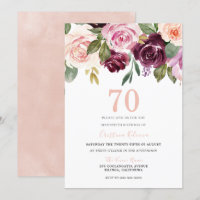 Blush Peach & Burgundy Flowers 70e anniversaire