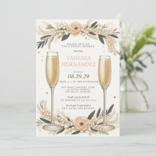 Invitation Blush Pearls et Prosecco Fête des mariées