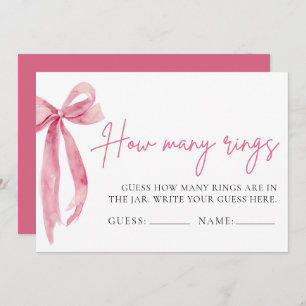 Invitation Blush Pink Bow Devine Combien De Bagues Jeu