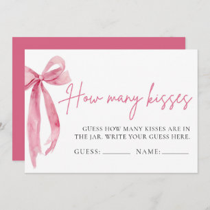 Invitation Blush Pink Bow Devine Combien De Baisers Jeu