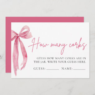 Invitation Blush Pink Bow Devine Combien De Corks Jeu
