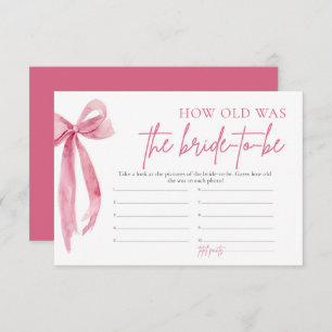 Invitation Blush Pink Bow Quel Âge Avait La Mariée À Être Jeu