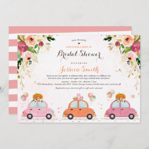 Invitation Blush Pink & Gold Citrouille Drive By Fête de l'ma