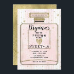 Invitation Blush Pink & Gold Paris Parfum Sweet 16 Anniversai<br><div class="desc">Personnaliser pour tout événement</div>