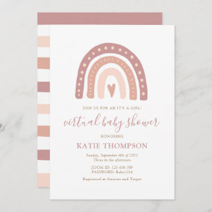 Invitation Blush Pink Rainbow C’est une fille Baby shower vir