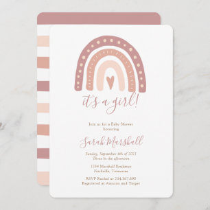 Invitation Blush Pink Rainbow Girl C’est un Baby shower de fi
