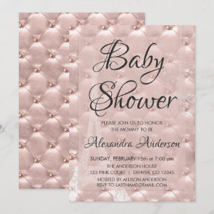 Invitation Blush Pink - Rose Gold Paris Baby shower