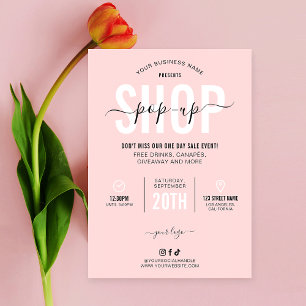 Invitation Blush Pop-Up Shop Marketing Flyer Jour du marché