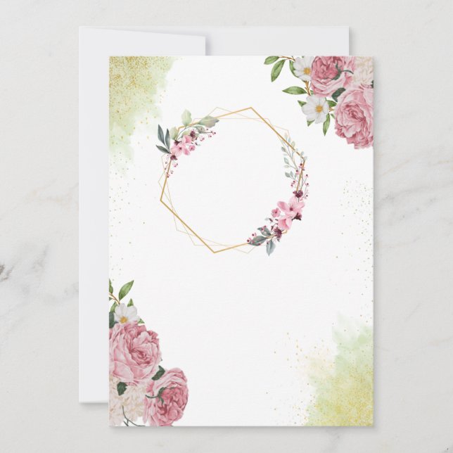 Invitation Blush Romance : Élégant Mariage rose (Devant)