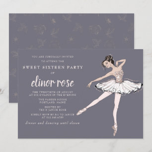 Invitation Blush rose Ballerina Sweet 16 Party