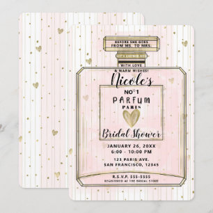 Invitation Blush Rose et Or Paris Parfum Baby Shower