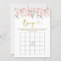 Blush rose Floral Baby shower Baby Bingo Jeu