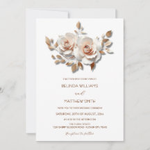 Blush  Rose Gold 3D Flowers Simple