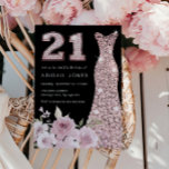 Invitation Blush & Rose Gold Gown 21e fête d'anniversaire<br><div class="desc">Blush & Rose Gold Gown 21st Birthday Party Invitation Voir la collection correspondante dans Niche and Nest Store</div>