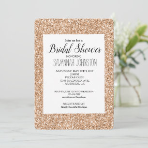 Invitation Blush Rose Gold Paillettes Glitz