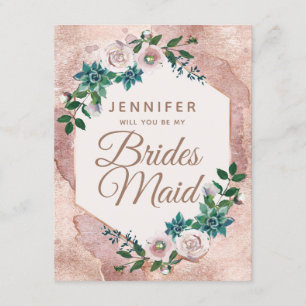 Invitation Blush Rose Gold Serez-Vous Ma Femme D'Accueil