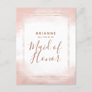 Invitation Blush Rose Gold Serez-vous ma femme d'honneur