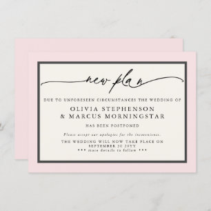 Invitation Blush Rose Ivory - Nouveau Plan Moderne Reporté Év